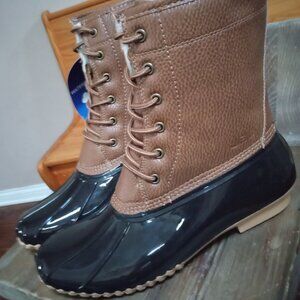 JBU BY JAMBU Size 9.5 Water Resistant Maplewood Round Toe Lace-Up Duck Boots